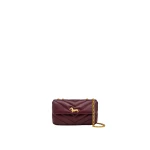 JW PEI Riley Dachshund Quilted Flap Shoulder Bag in Deep Burgundy