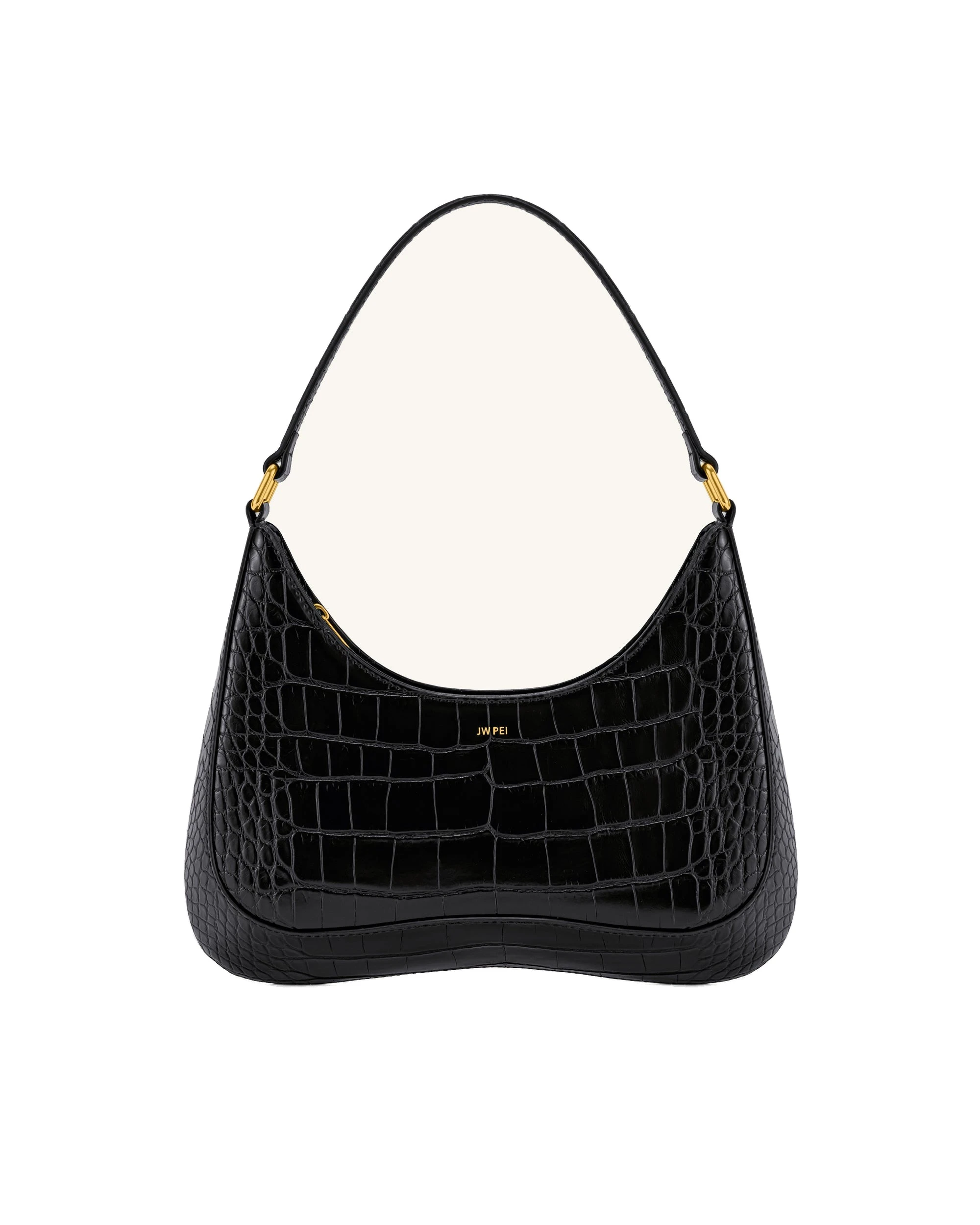 JW PEI Ruby Shoulder Bag in Black Croc | Shoulder & Crossbody Bags | Luxury Shoes JW PEI Ruby Shoulder Bag in Black Croc