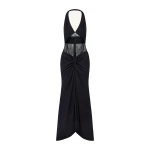 JW PEI Ruched Lace Panel Maxi Dress