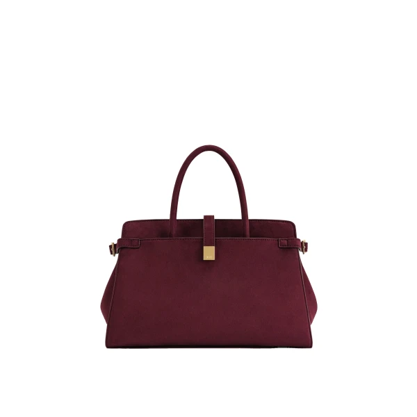 JW PEI Saige Faux Suede Tote Bag in Burgundy