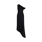JW PEI Satin Draped One-Shoulder Asymmetric Dress