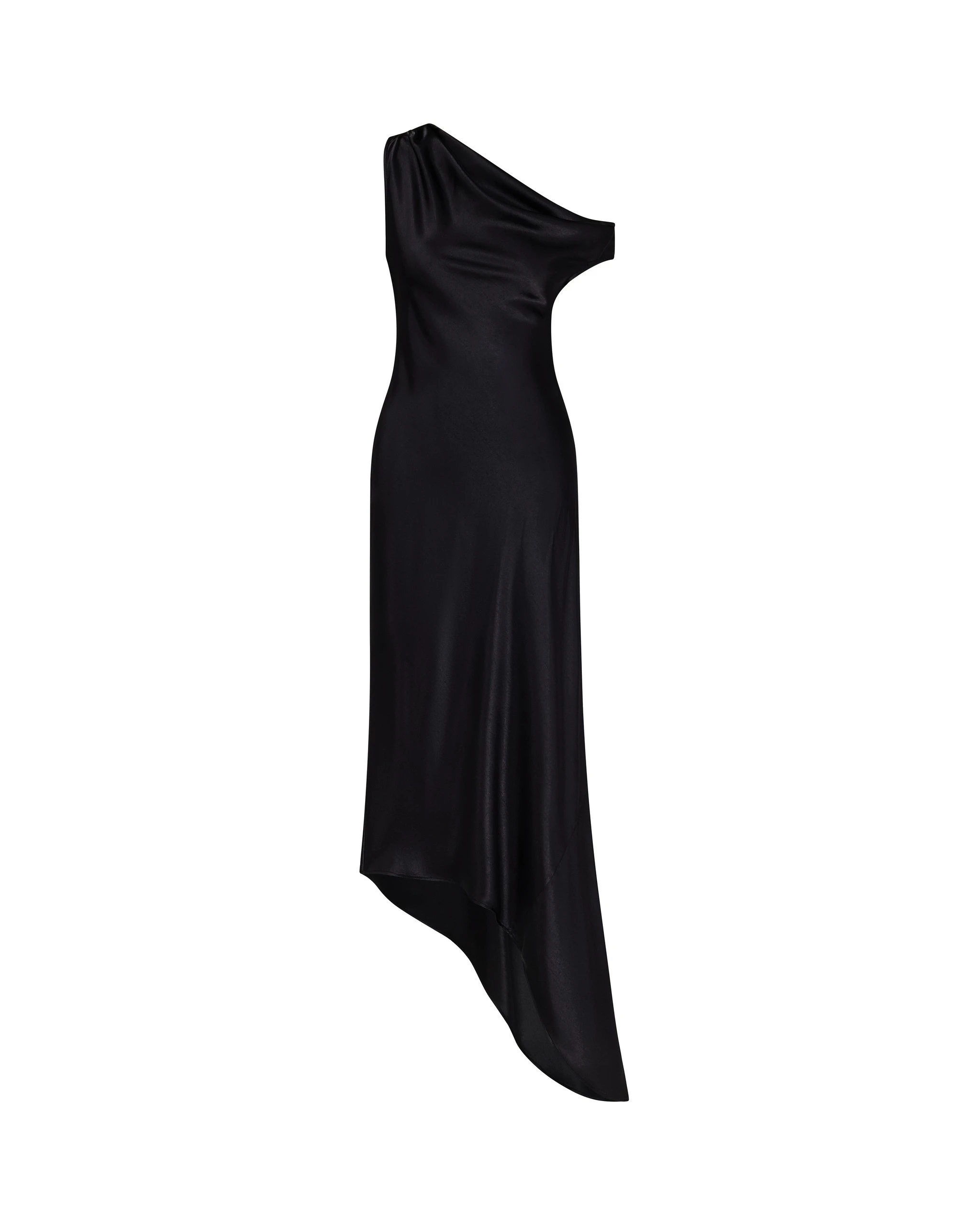 JW PEI dress | Los Angeles Vegan Fashion Dresses | Luxury Shoes JW PEI Satin Draped One-Shoulder Asymmetric Dress
