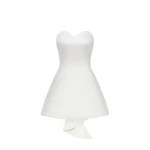 JW PEI Satin Strapless Bow-Back Mini Dress