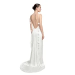 JW PEI Satin Strappy Maxi Dress with Floral Streamers