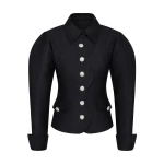 JW PEI Scalloped Placket Leg of Mutton Blazer