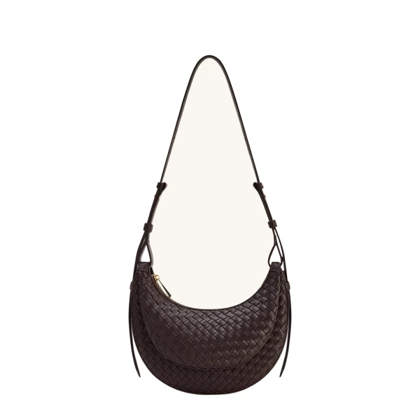 JW PEI Sharon Woven Crossbody Bag in Coffee Brown