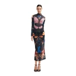 JW PEI Sheer Butterfly and Beetle Gown