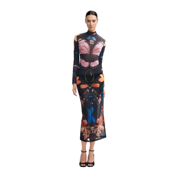 JW PEI Sheer Butterfly and Beetle Gown