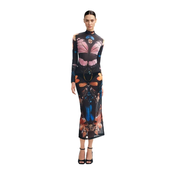JW PEI Sheer Butterfly and Beetle Gown