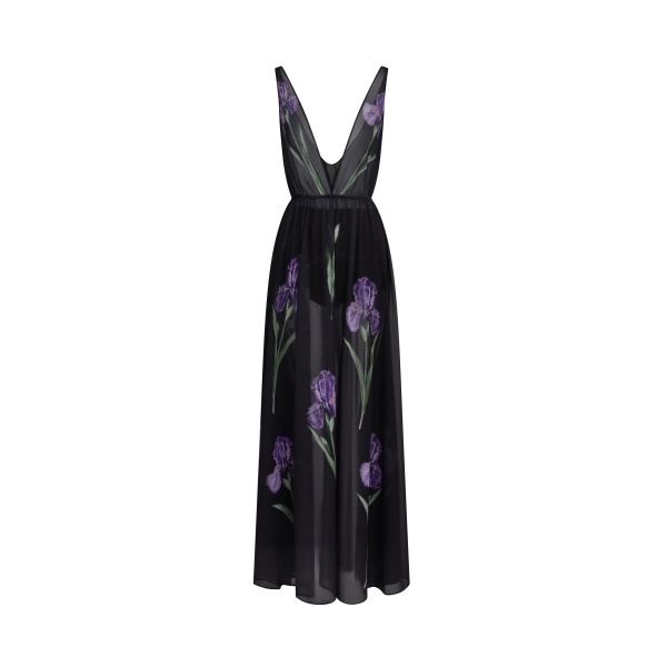 JW PEI Sheer Floral Print Maxi Dress