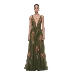 JW PEI Sheer Floral Print Maxi Dress