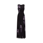 JW PEI Sheer Floral Print Paneled Maxi Dress