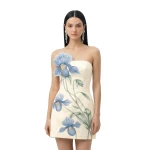 JW PEI Slipper Orchid Appliqué Mini Dress