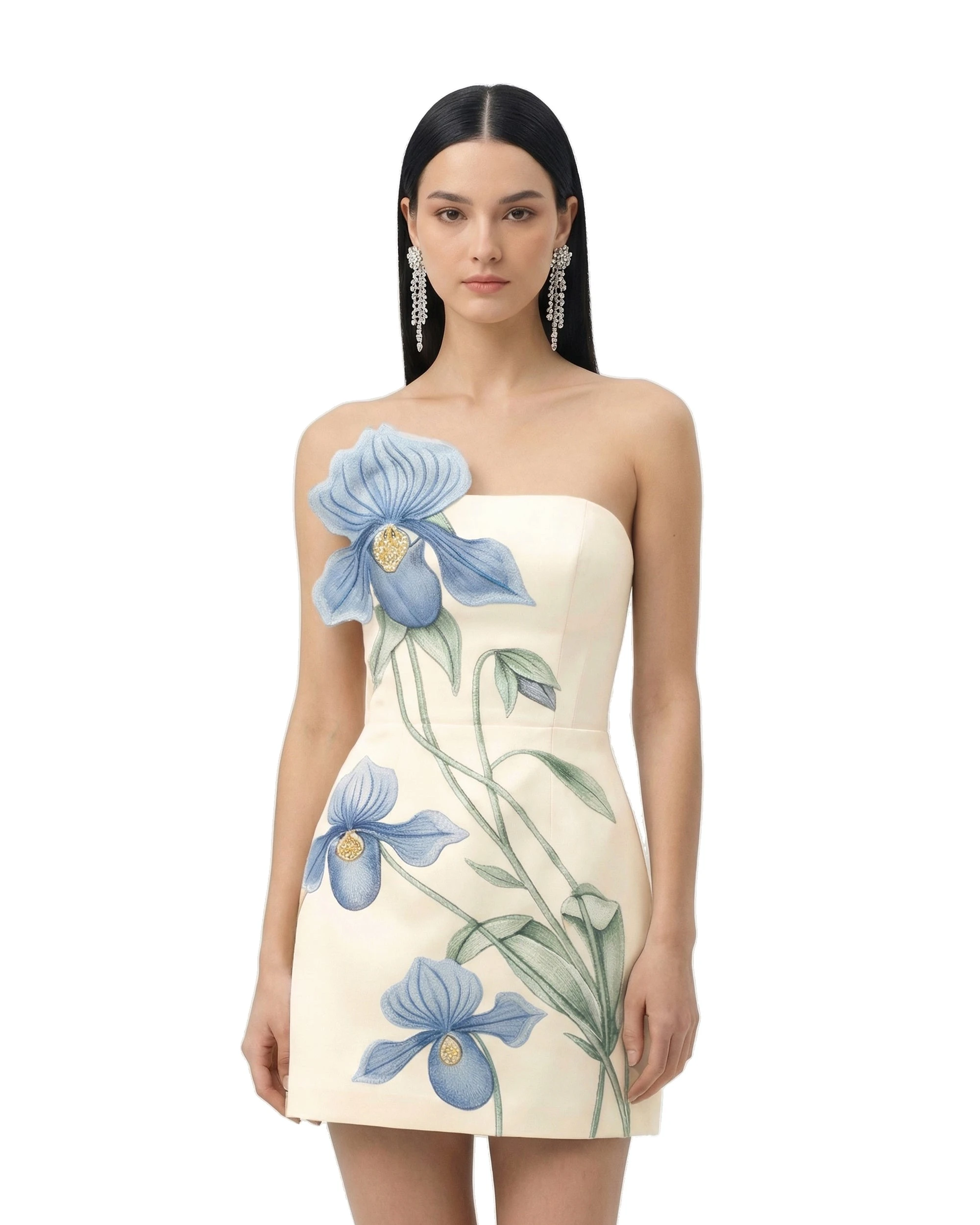 JW PEI mini dress | Los Angeles Vegan Fashion Dresses | Luxury Shoes JW PEI Slipper Orchid Appliqué Mini Dress