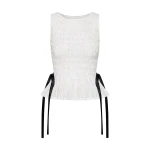 JW PEI Smocked Peplum Sleeveless Top