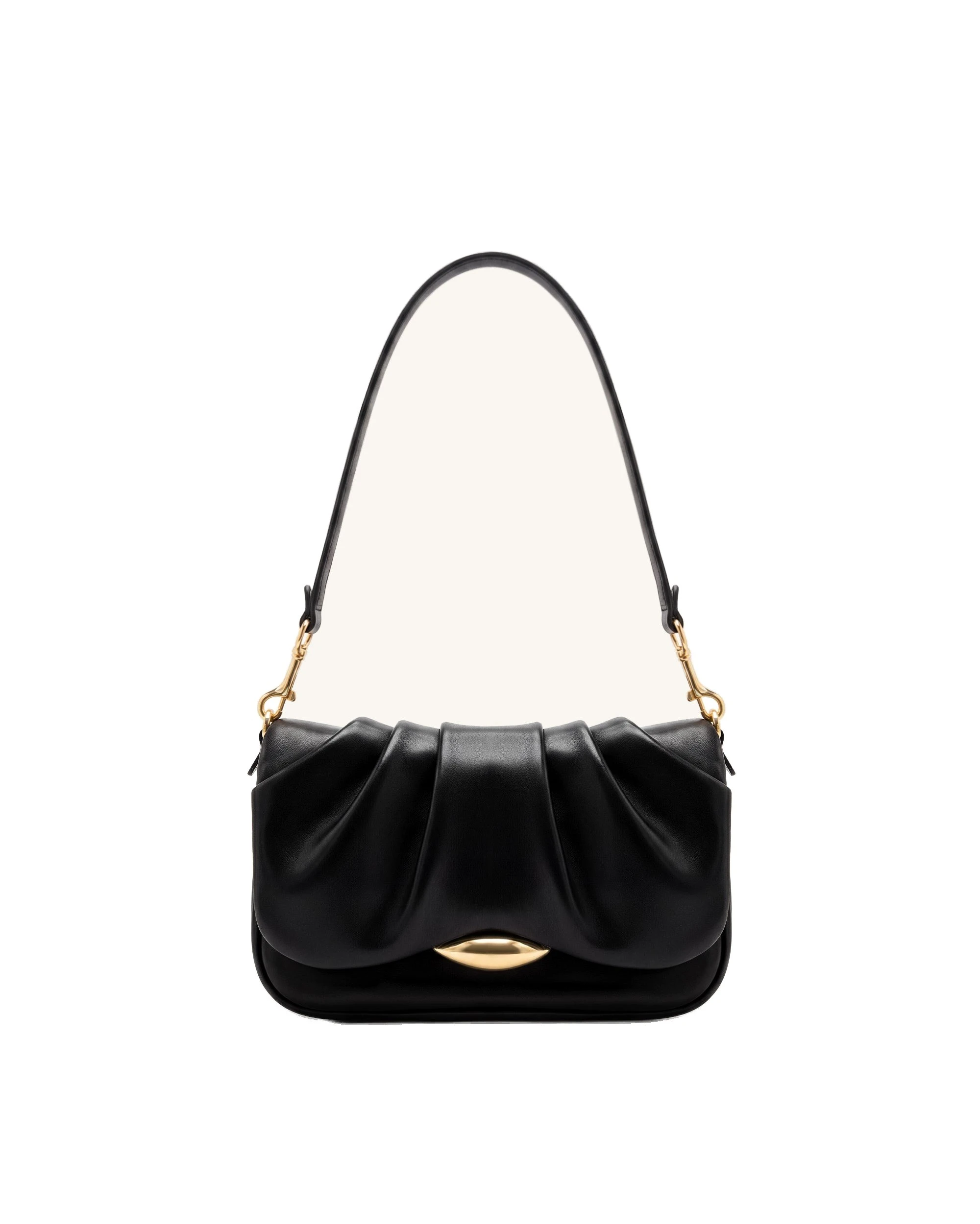 JW PEI Sofia Ruched Shoulder Bag in Black | Shoulder & Crossbody Bags | Luxury Shoes JW PEI Sofia Ruched Shoulder Bag in Black