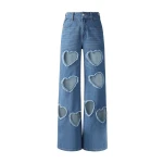 JW PEI Sophia Embellished Heart Cut-Out Denim Jeans