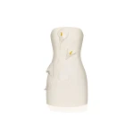 JW PEI Strapless Floral Appliqué Dress