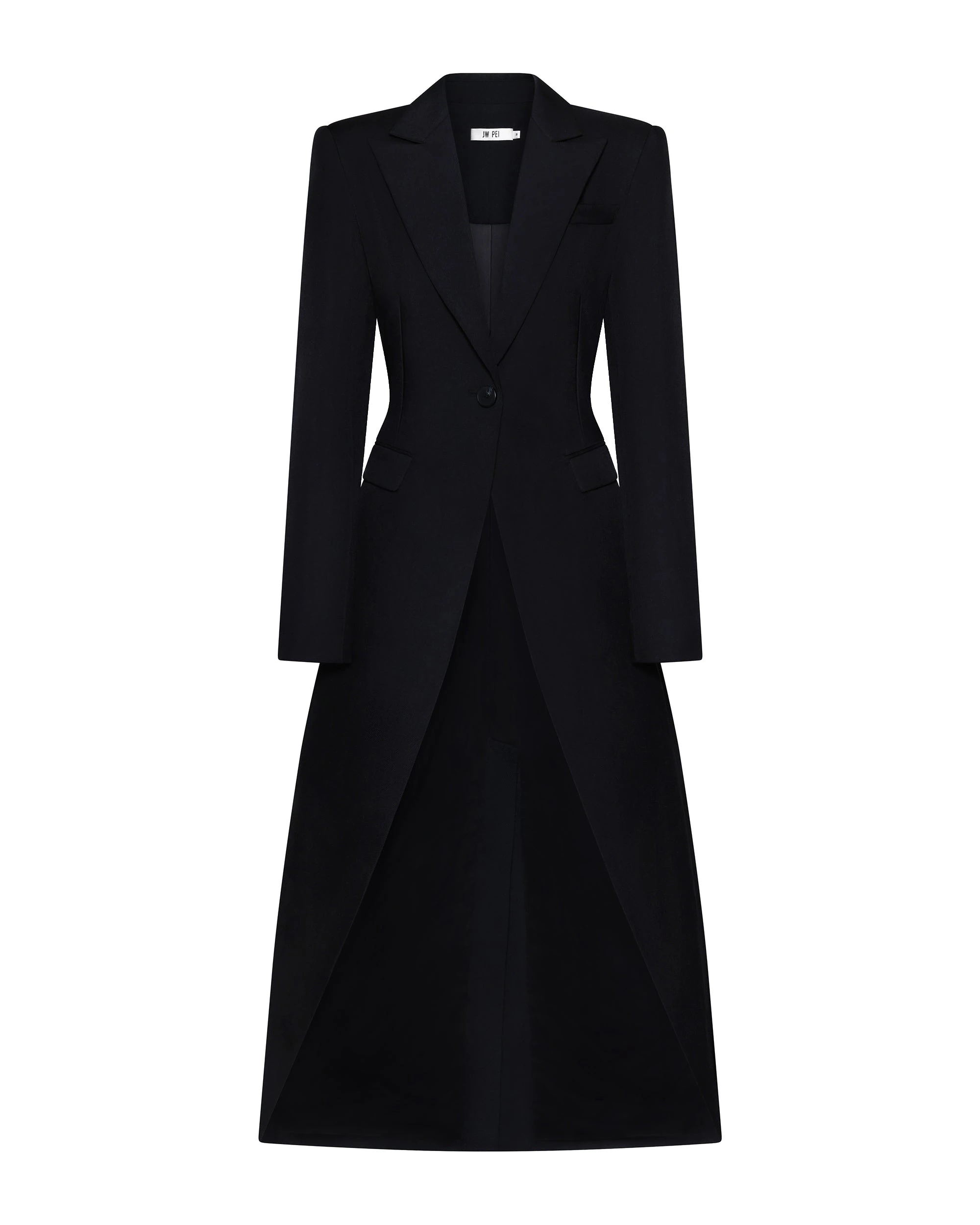 JW PEI blazer | Los Angeles Vegan Fashion Jackets | Luxury Shoes JW PEI Structured Peak-Lapel Cutaway Maxi Blazer