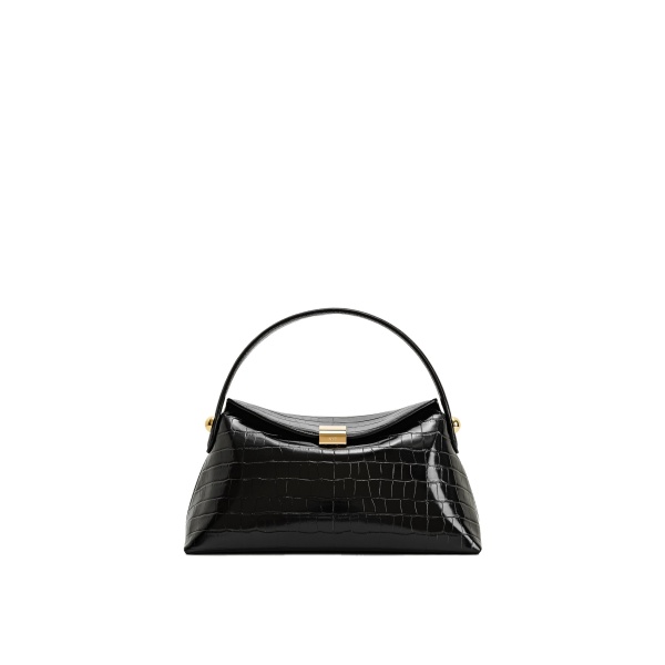JW PEI Talia Top Handle Bag in Black Croc