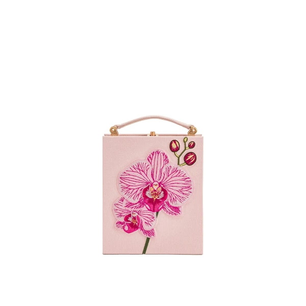 JW PEI Taya Orchid Motif Book Shape Clutch Bag in Pink