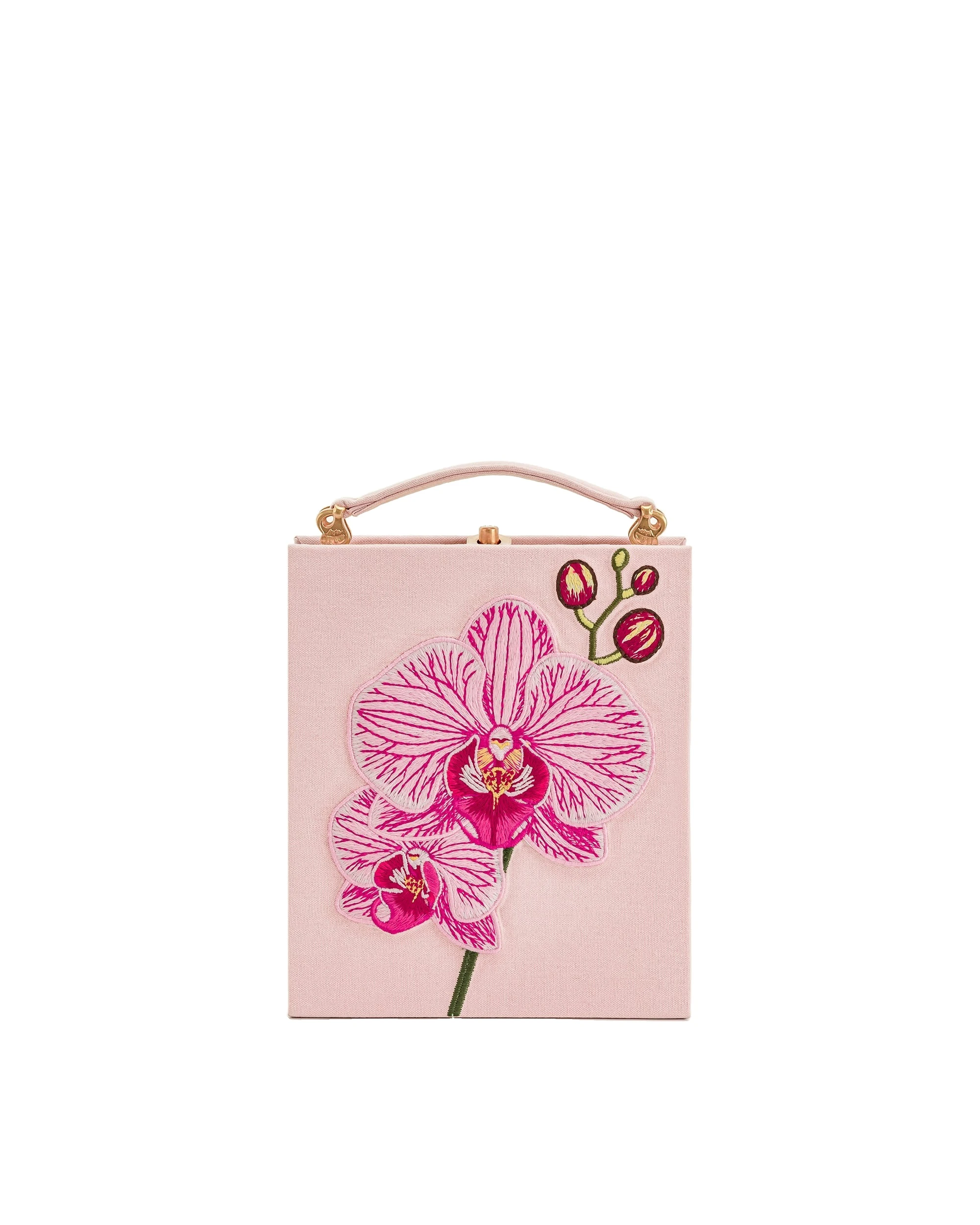 JW PEI Taya Orchid Motif Book Shape Clutch Bag in Pink | Clutch Bags | Luxury Shoes JW PEI Taya Orchid Motif Book Shape Clutch Bag in Pink
