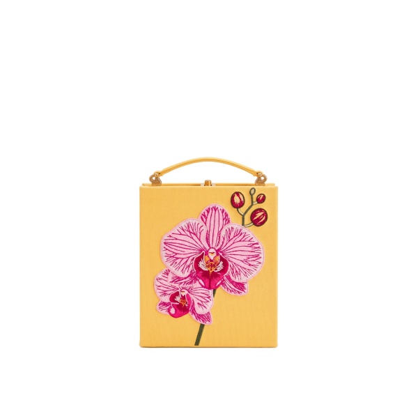 JW PEI Taya Orchid Motif Book Shape Clutch Bag in Yellow