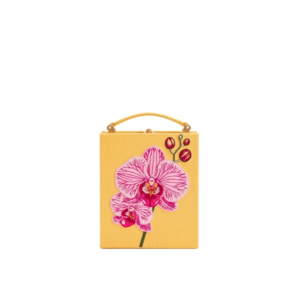 JW PEI Taya Orchid Motif Book Shape Clutch Bag in Yellow
