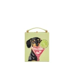 JW PEI Taya-Puppy Pattern Book Shape Clutch Bag in Light Green | Clutch Bags | Luxury Shoes JW PEI Taya-Puppy Pattern Book Shape Clutch Bag in Light Green