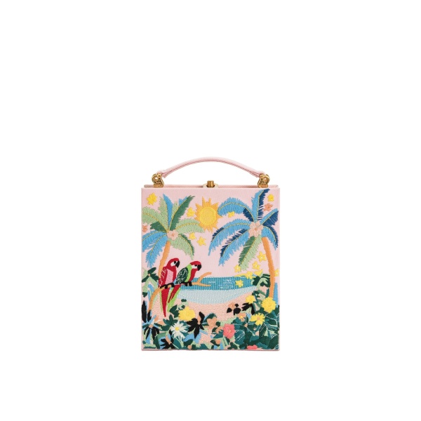 JW PEI Taya Tropical Parrot Pattern Book Shape Clutch Bag in Pink