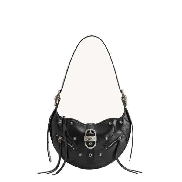 JW PEI Tessa Crushed Shoulder Bag in Black