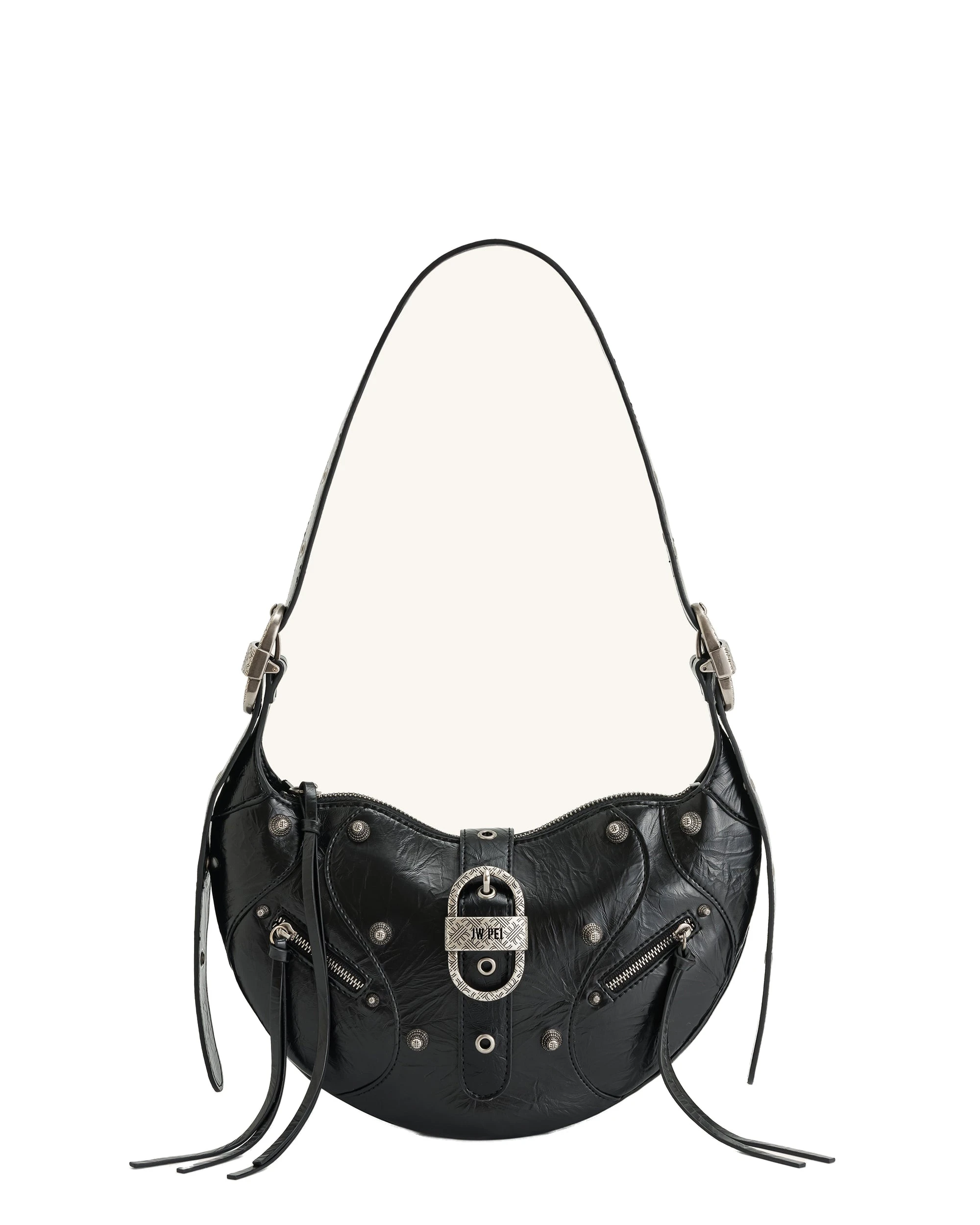 JW PEI Tessa Crushed Shoulder Bag in Black | Shoulder & Crossbody Bags | Luxury Shoes JW PEI Tessa Crushed Shoulder Bag in Black