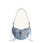 JW PEI Tessa Denim Embossed Shoulder Bag in Blue