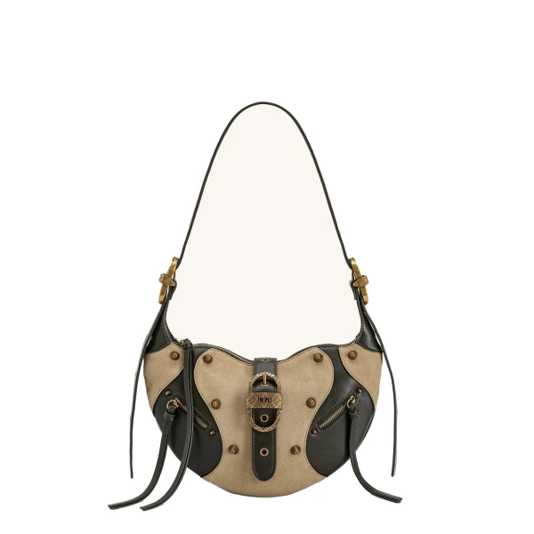 JW PEI Tessa Faux Suede Studded Shoulder Bag in Khaki Green