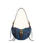 JW PEI Tessa Studded Shoulder Bag in Blue Denim