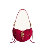 JW PEI Tessa Suede Shoulder Bag in Deep Magenta