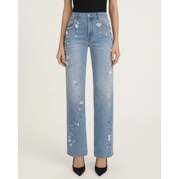 JW PEI The Celestial Pearl Petal Straight Jeans
