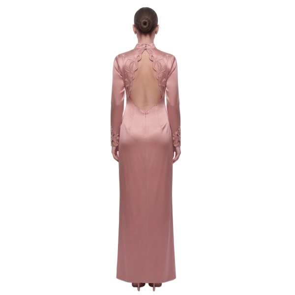 JW PEI The Cheongsam-Reimagined Embroidered Satin Gown
