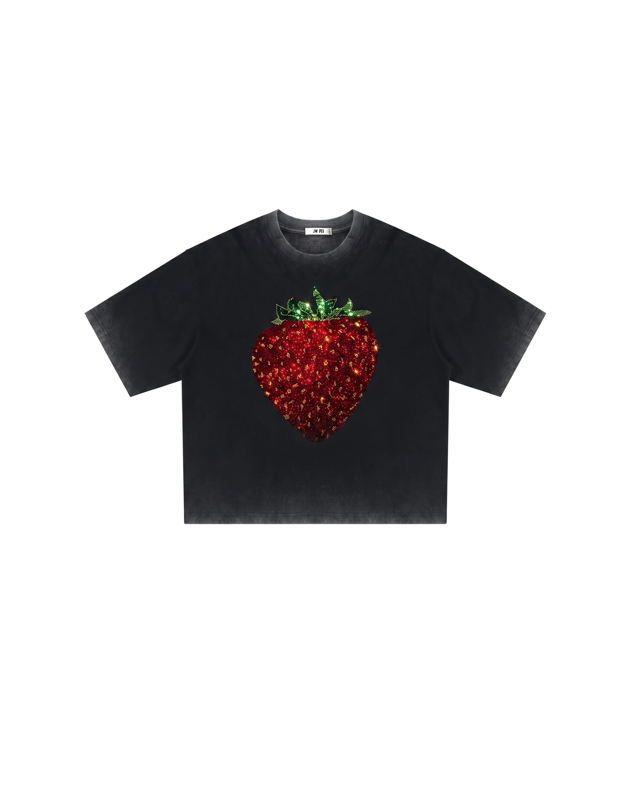 JW PEI tee | Los Angeles Vegan Fashion Tops | Luxury Shoes JW PEI The Crystal Strawberry Graphic Tee