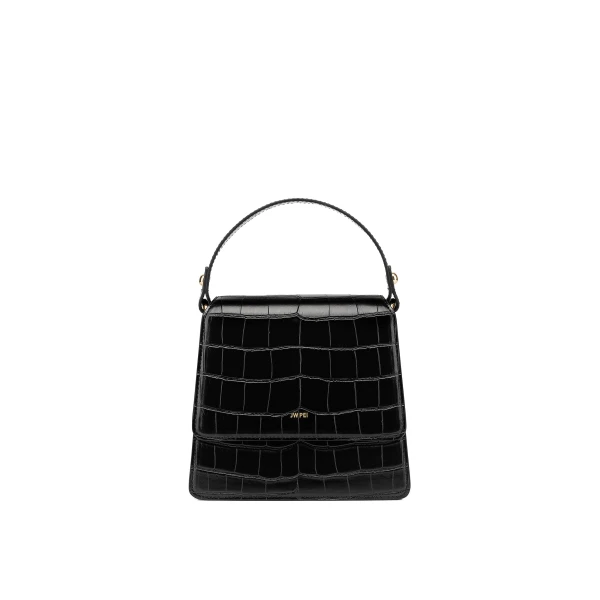 JW PEI The Fae Top Handle Bag in Black Croc