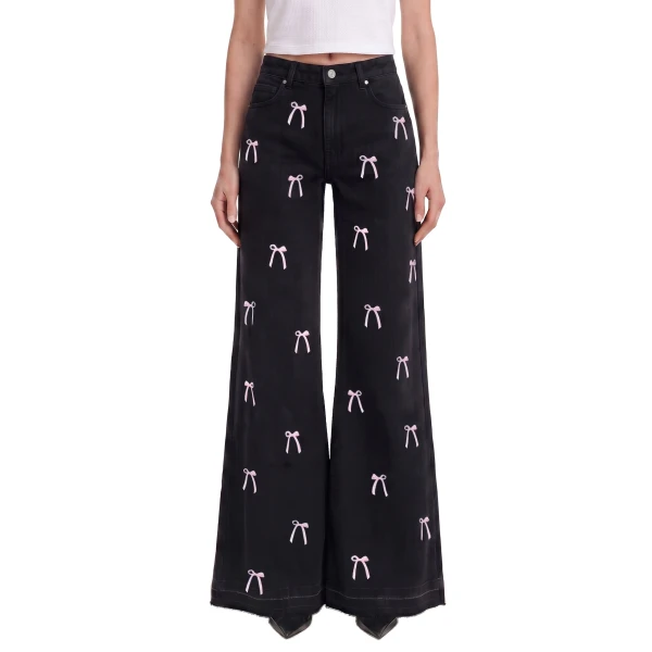 JW PEI The Rebel Pink Ribbon Split Fray Jeans