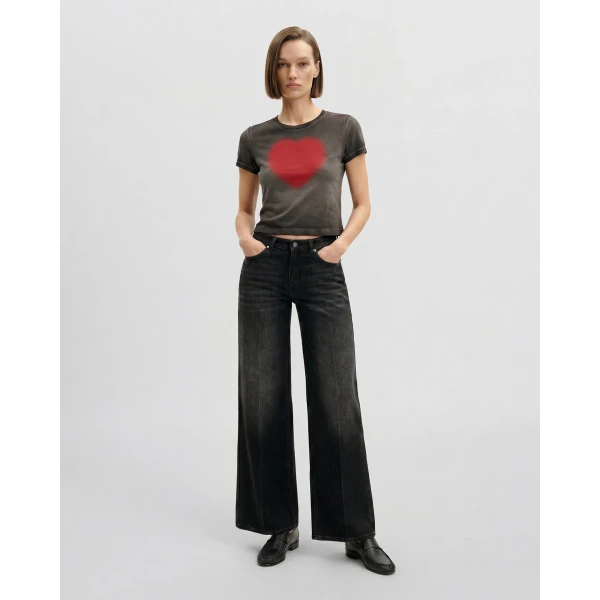 The Shrunken Faded Love T-shirt in Washed Black