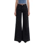 JW PEI The Troublemaker Multi-Color Rhinestone Split Fray Jeans