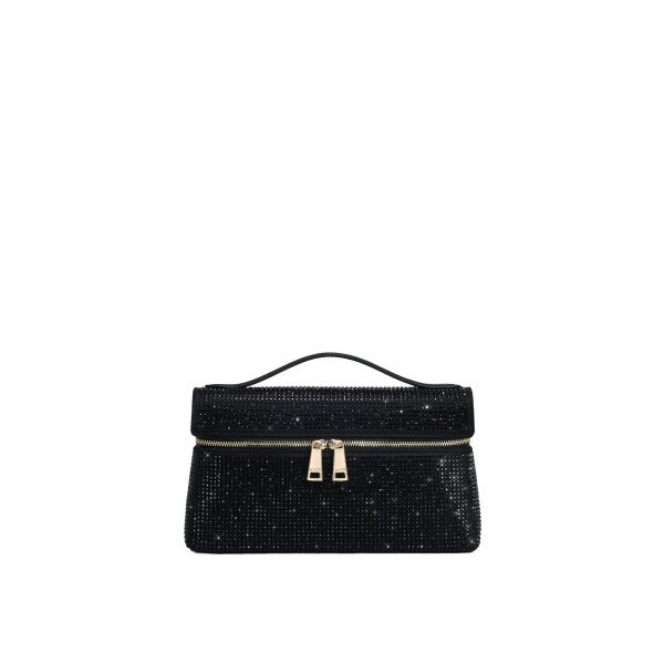 JW PEI Thea Artificial Crystal Top Handle Bag in Black
