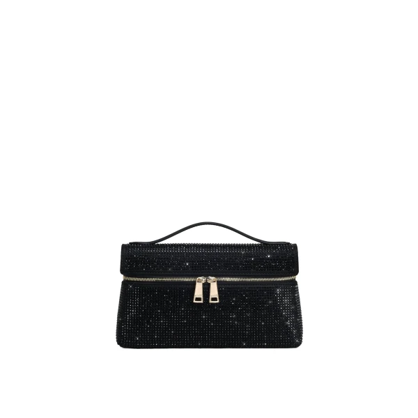 JW PEI Thea Artificial Crystal Top Handle Bag in Black
