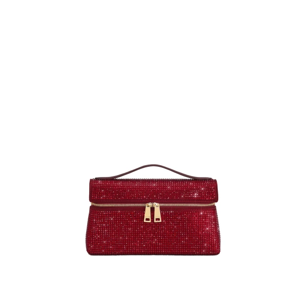 JW PEI Thea Artificial Crystal Top Handle Bag in Red