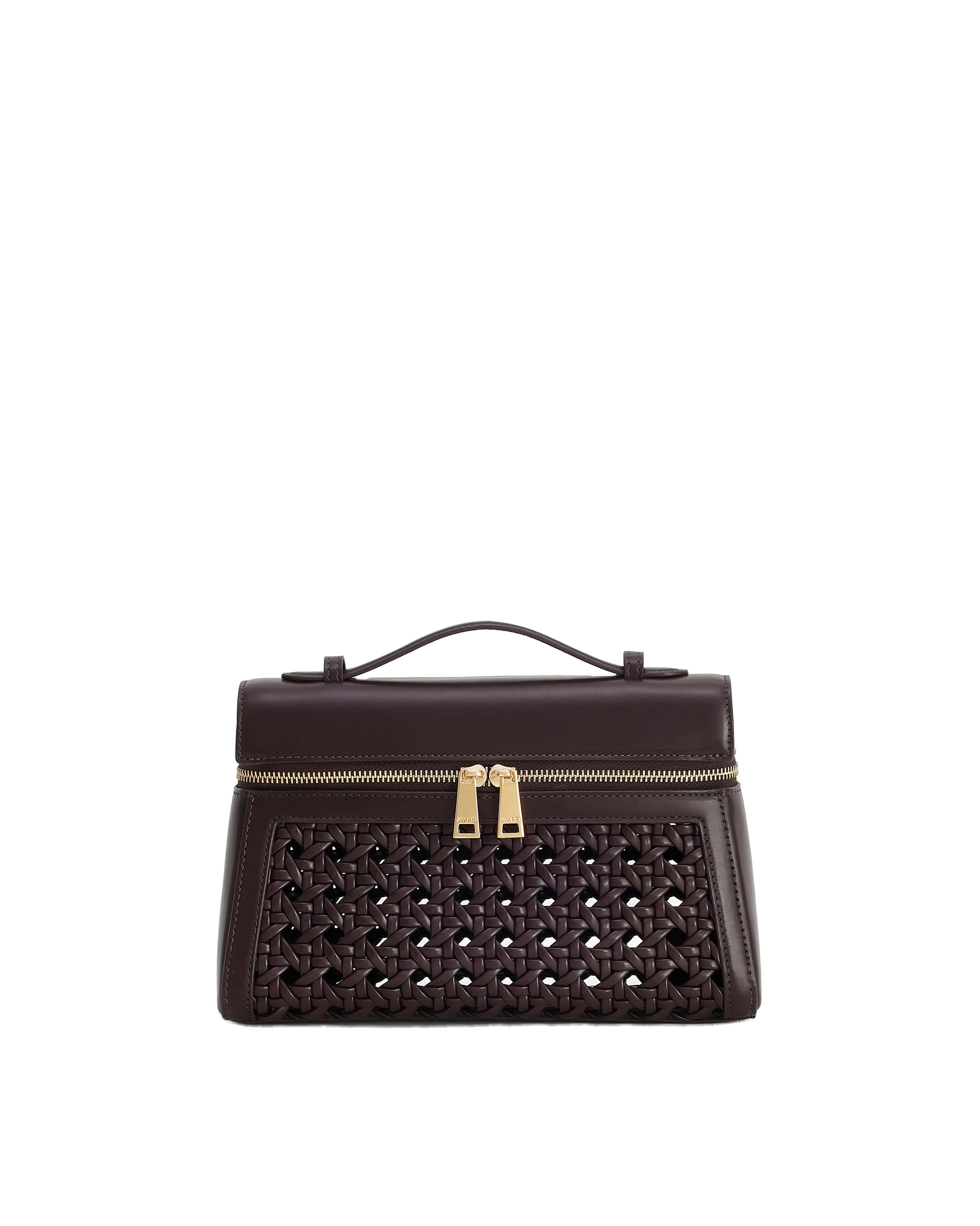 JW PEI Thea Large Woven Top Handle Bag in Dark Red | Totes & Top-Handle Bags | Luxury Shoes JW PEI Thea Large Woven Top Handle Bag in Dark Red