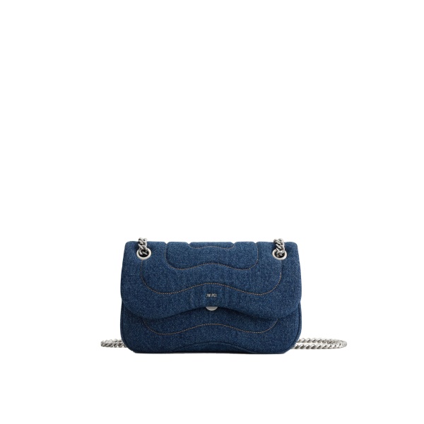 JW PEI Tina Quilted Chain Crossbody in Blue Denim