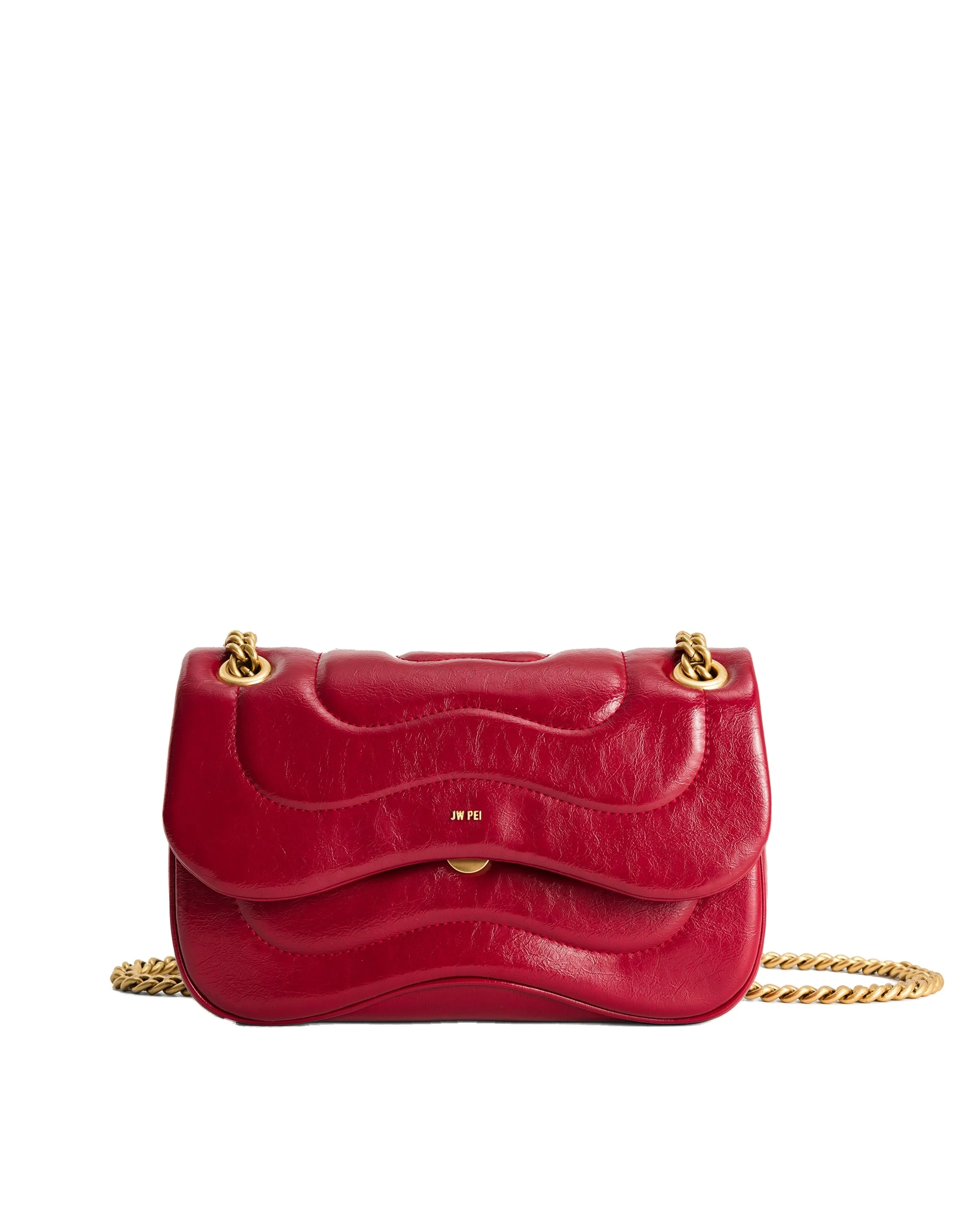 JW PEI Tina Quilted Chain Crossbody in Claret | Shoulder & Crossbody Bags | Luxury Shoes JW PEI Tina Quilted Chain Crossbody in Claret