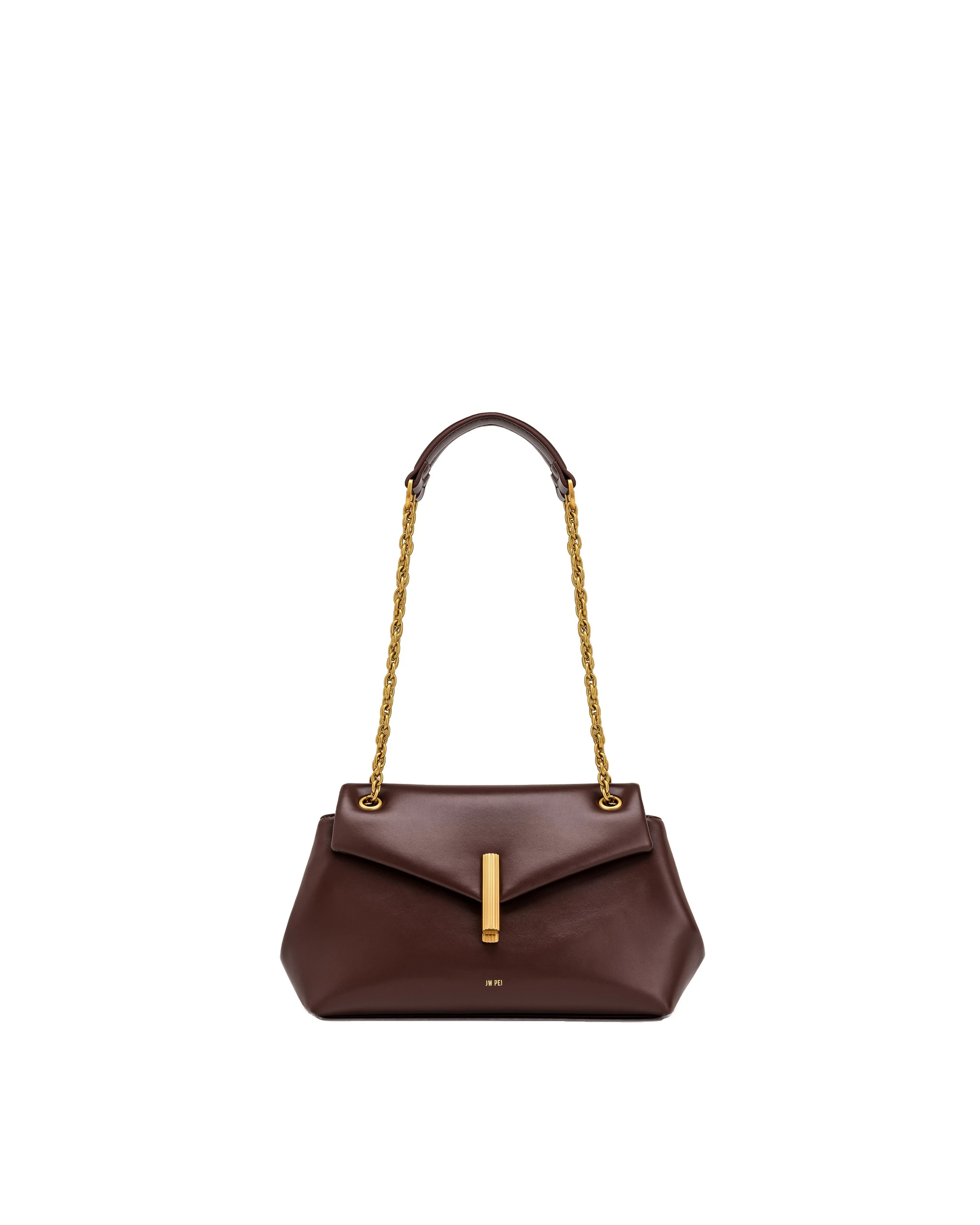 JW PEI Valerie Chain Flap Shoulder Bag in Dark Brown | Shoulder & Crossbody Bags | Luxury Shoes JW PEI Valerie Chain Flap Shoulder Bag in Dark Brown